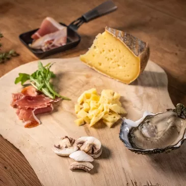 Raclette d'huîtres à la crème d'échalotes